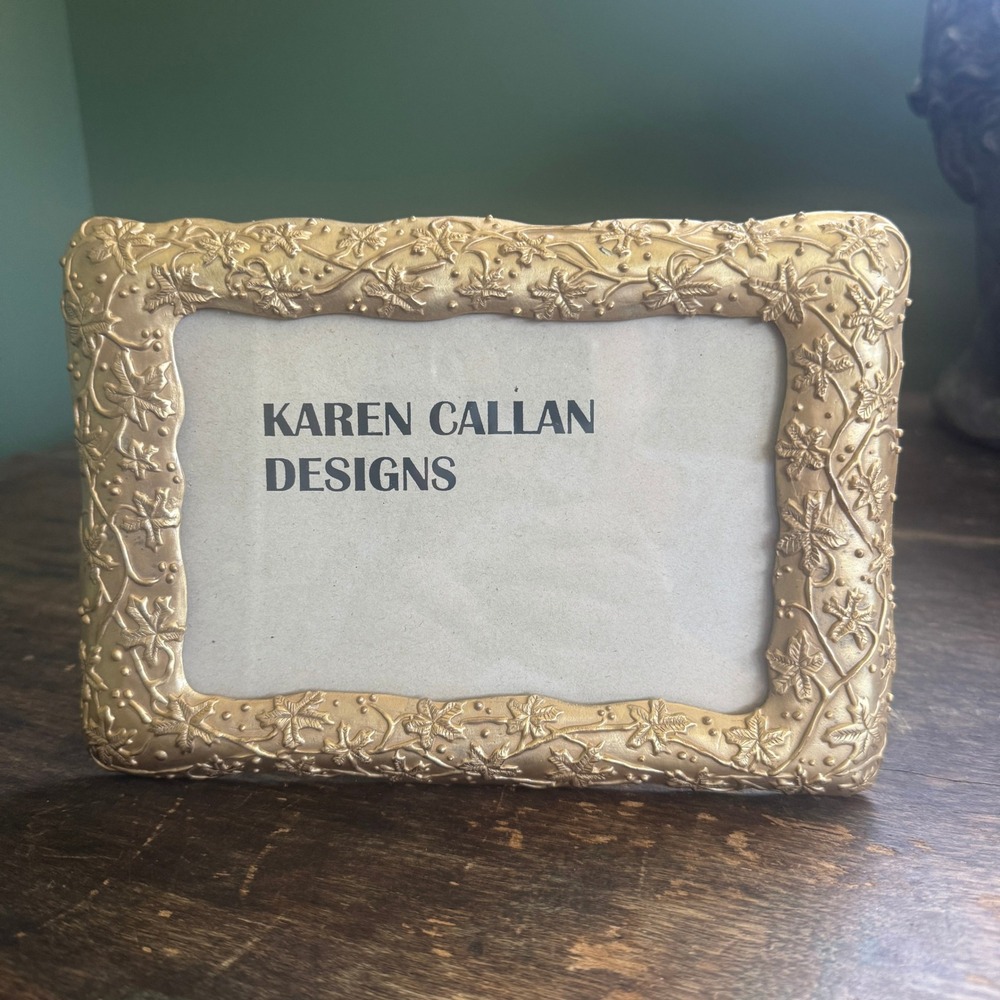 Karen Callan Designs Gold Embossed Vine Leaf 4X6 Photo Frame